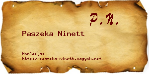 Paszeka Ninett névjegykártya
